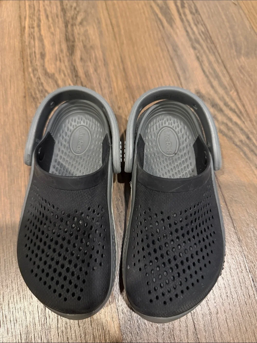 CROCS Kids Black and Gray Slip-On Clog